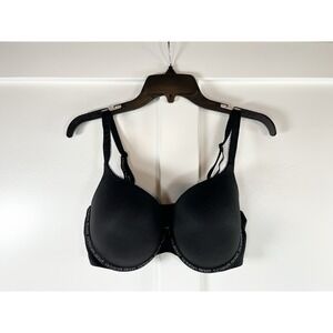 Victoria's Secret Body By Victoria Perfect Coverage Bra Logo Trim Black 38D